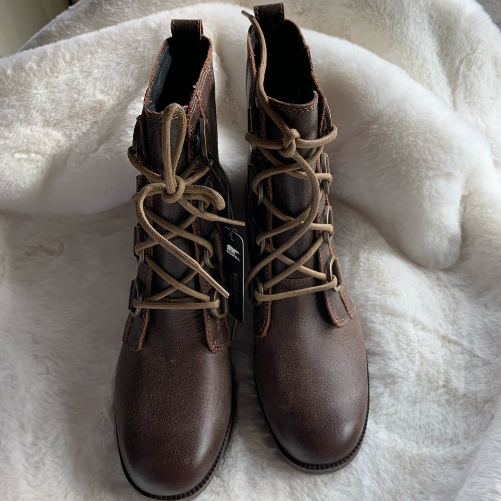 {Sorel} Cate Brown Lace Up Boots - Picture 3 of 6